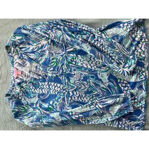 Lilly Pulitzer Women's XS Floral V-Neck Long Sleeve Blouse Multicolor​
